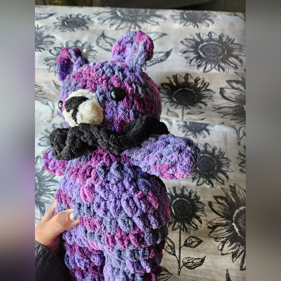 Purple Black Crochet Chunky Bear Amigurumi - Picture 4 of 12